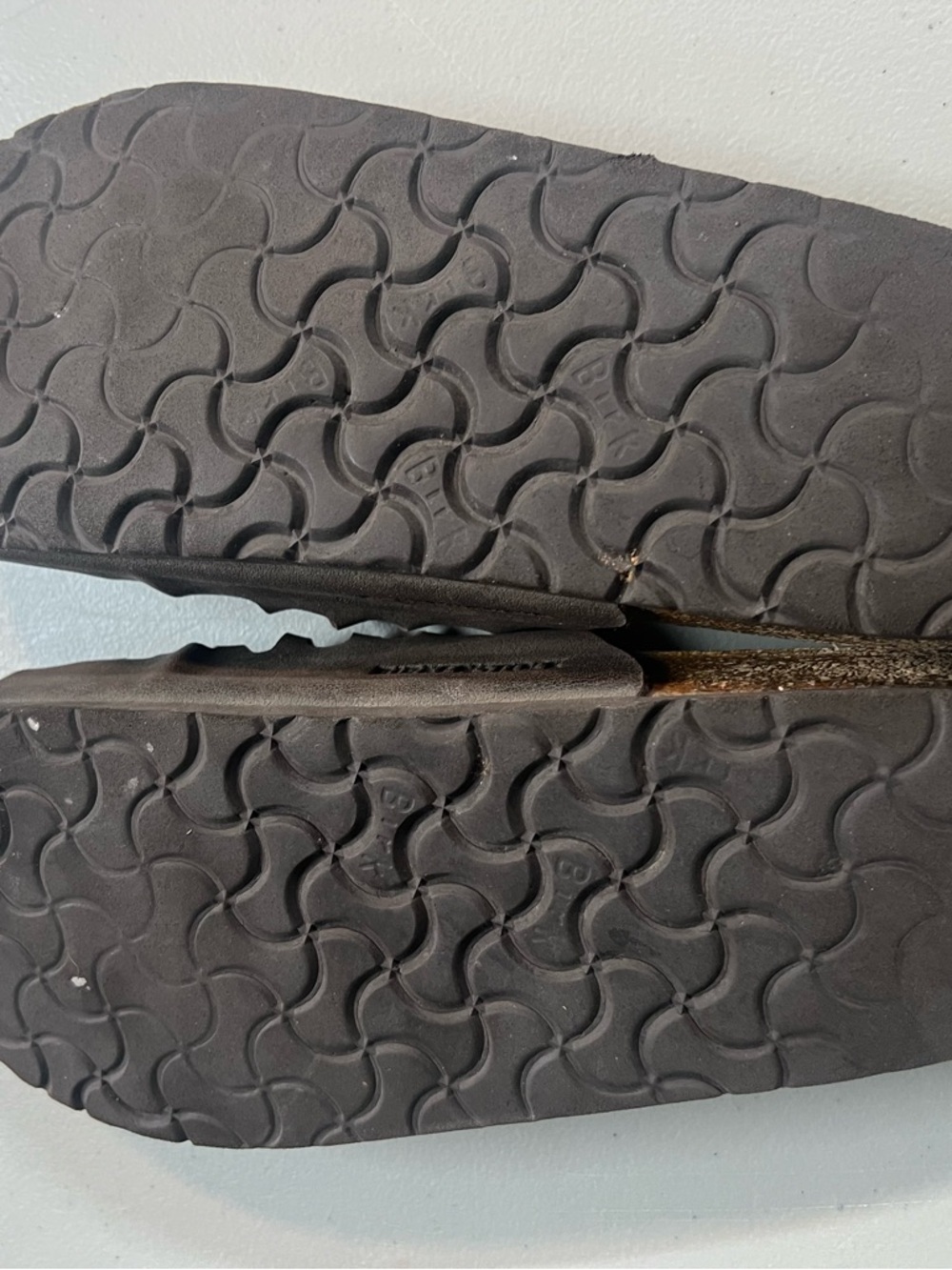 Birkenstock Brown Multi Strap Sandals Size 40 EU Women’s Cork Footbed Worn - Picture 9 of 10